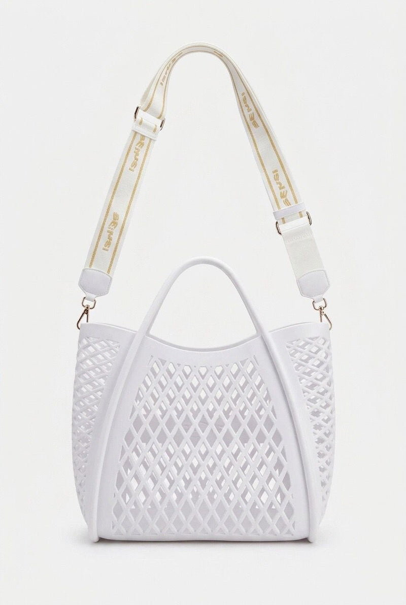 SENSI FLAMINGO BAG Borsa con Tracolla Rimovibile Bianca