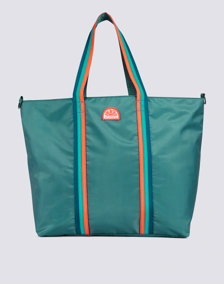 SUNDEK Borsa Da Mare Bon Bag Con Manici Colorati Verde