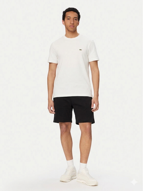 LACOSTE Completino Con Bande a Righe In Cotone Bianco/Nero
