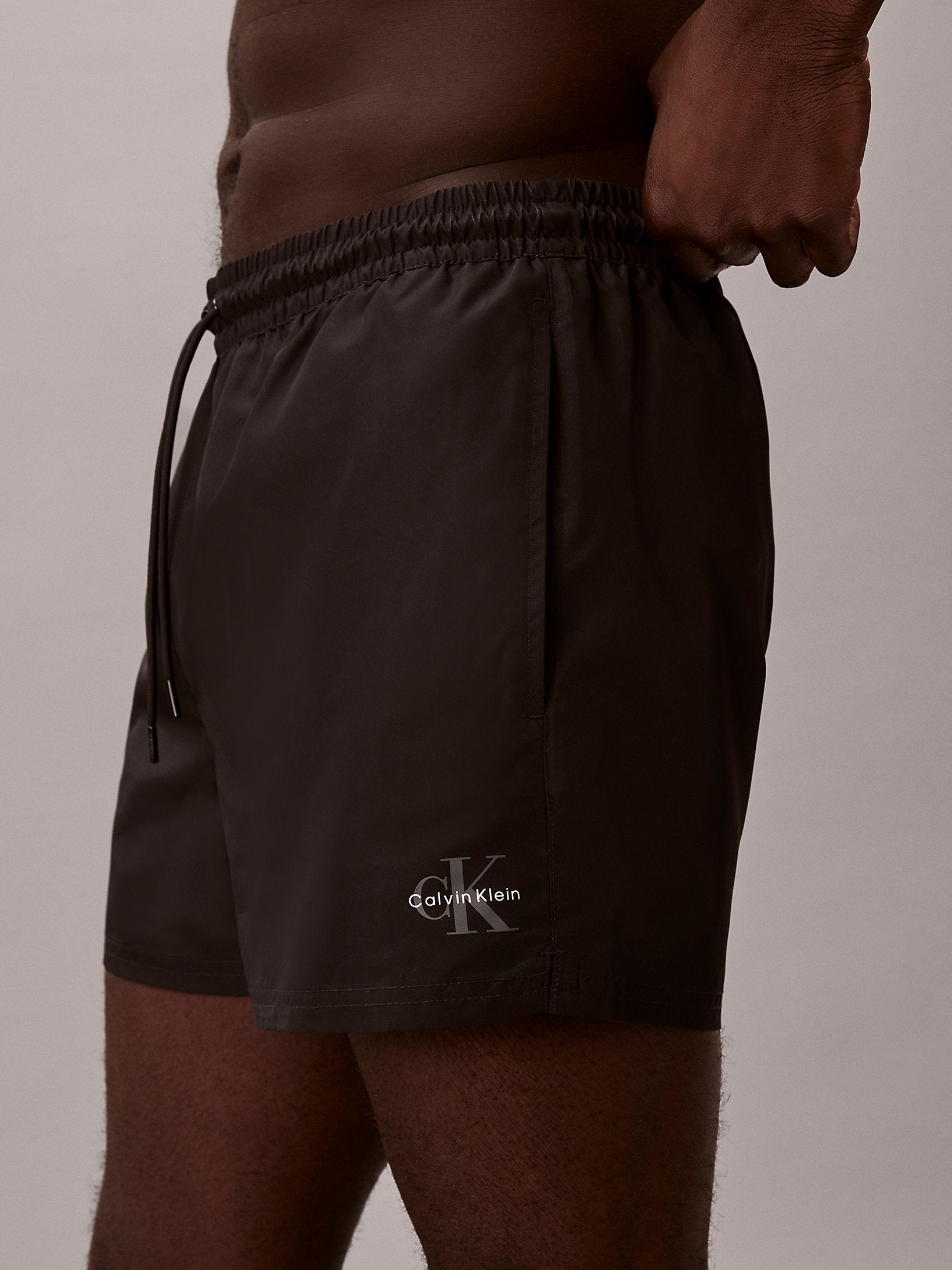 Calvin Klein Costume Da Bagno Con Logo Piccolo Nero/Bianco