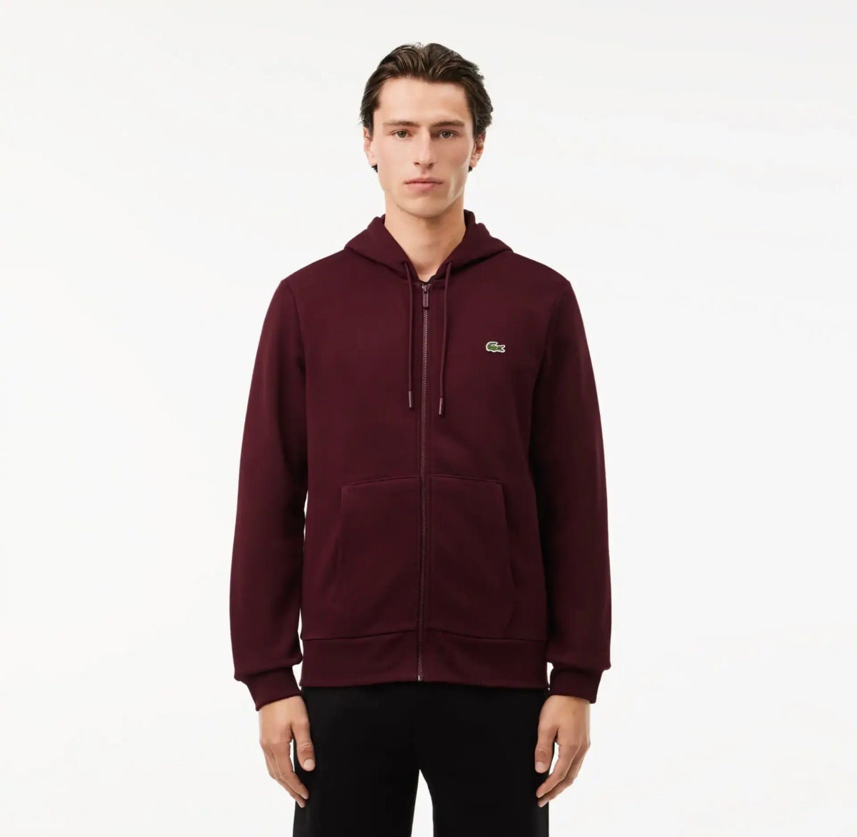 LACOSTE Felpa Con Cappuccio e Zip Bordeux