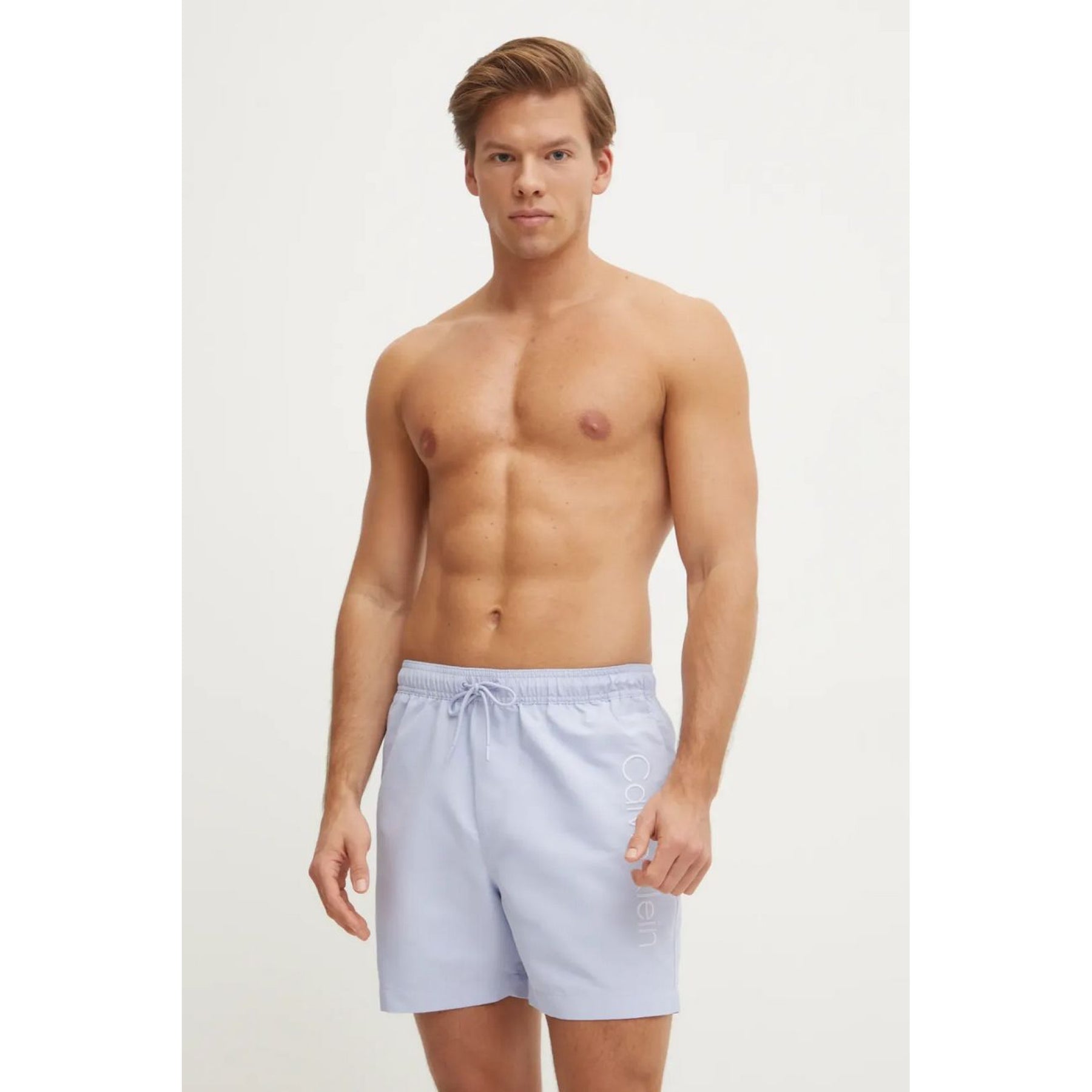Calvin Klein Costume Da Bagno Con Logo In Rilievo Celeste Polvere