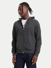 CALVIN KLEIN Felpa Con Zip e Cappuccio Grigio Antracite/Nero