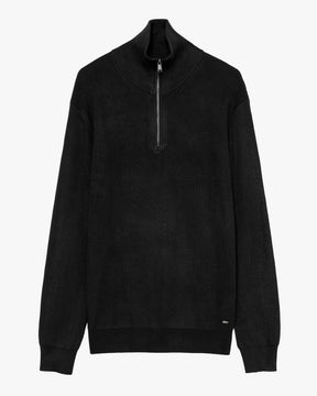 GIANNI LUPO Maglioncino Collo Alto Mezza Zip Nero