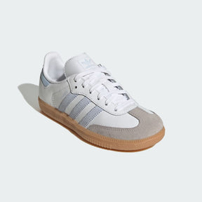 ADIDAS Samba classiche Bambino/Bambina Bianca Con Strisce Azzurre