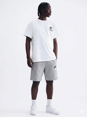 NIKE Completino T-Shirt Bianca/Blu e Pantaloncino Grigio