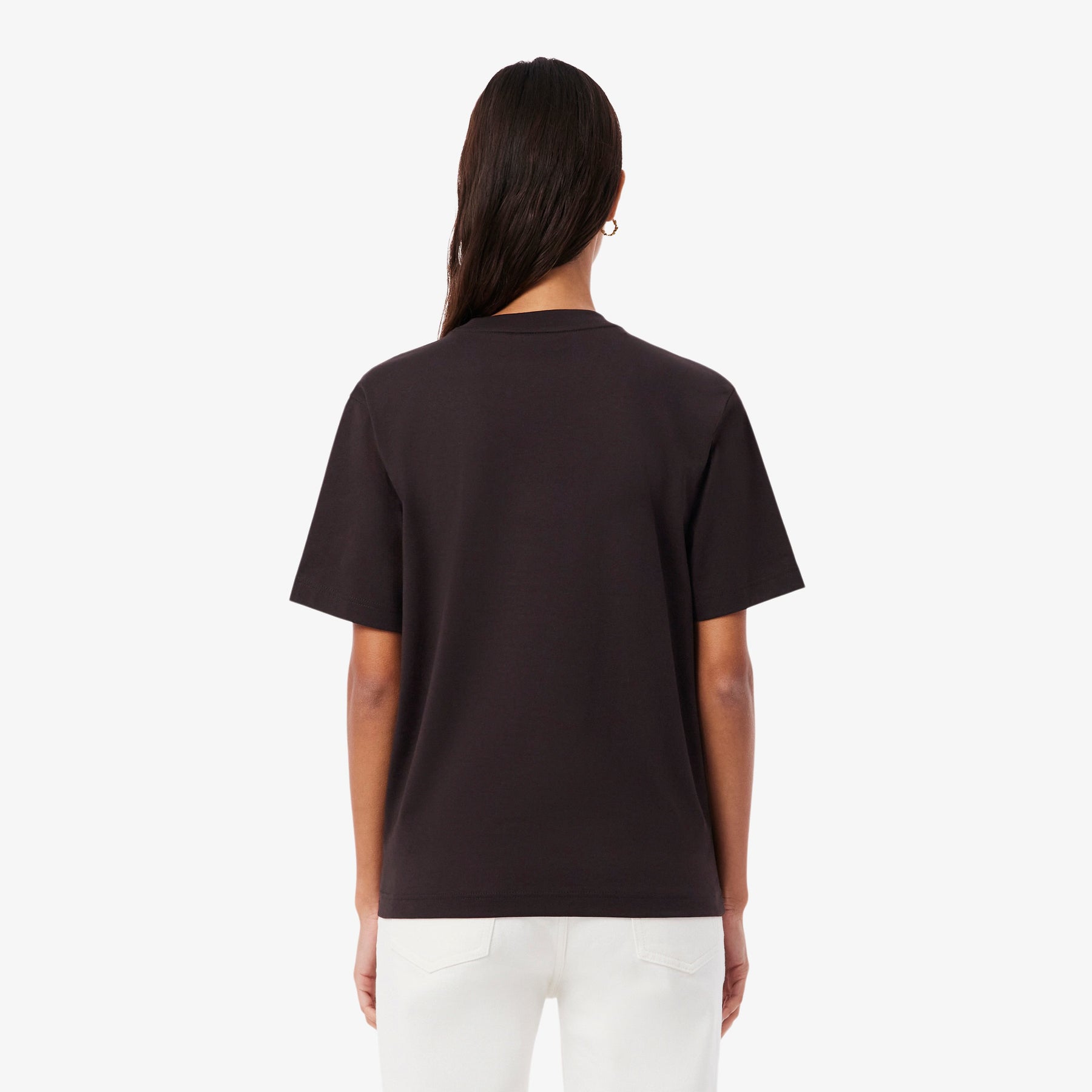 LACOSTE T-Shirt Basic Donna Marrone