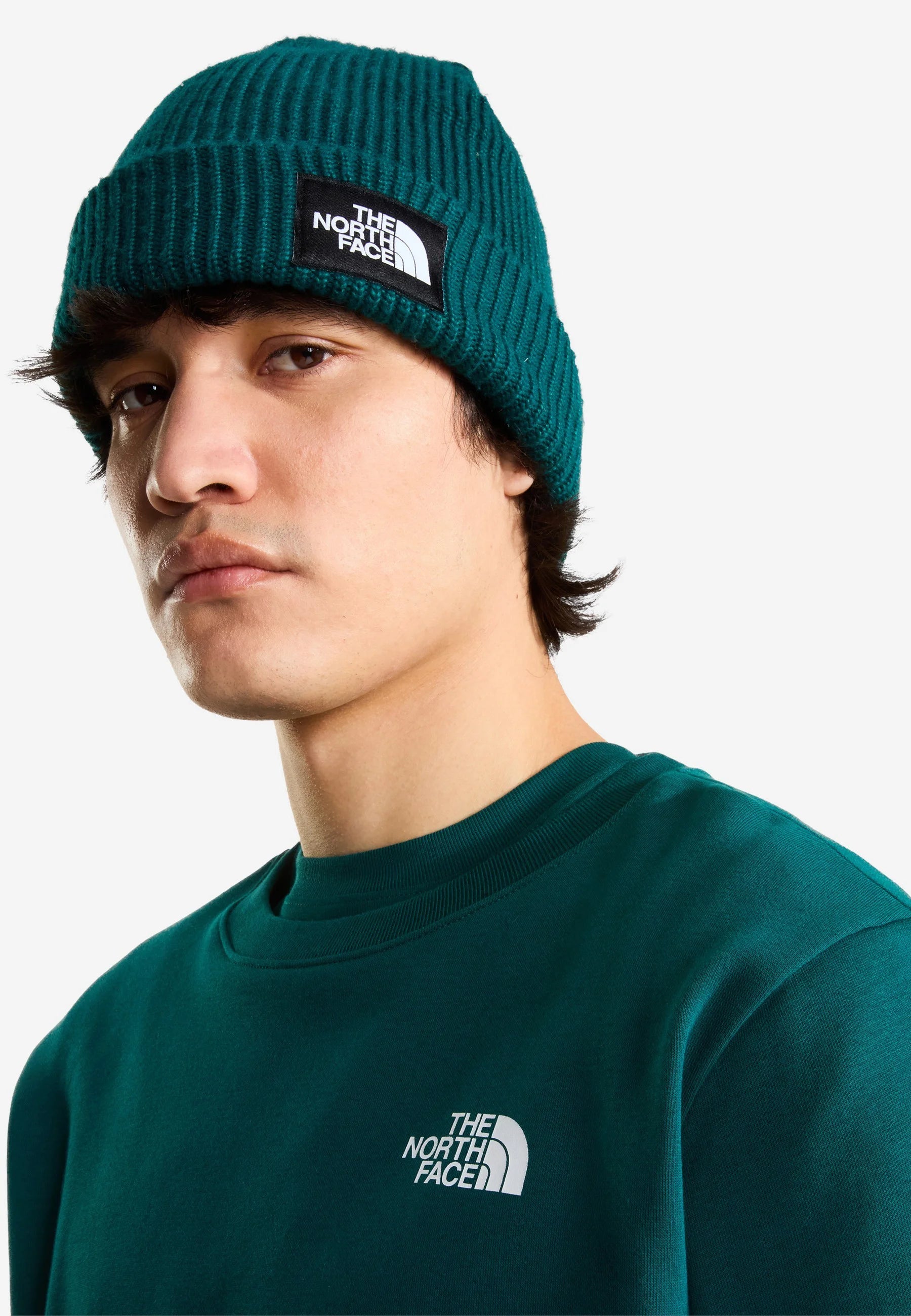 THE NORTH FACE Felpa Girocollo Basic Con Stampa Sul Retro Verde/Bianca 26/27