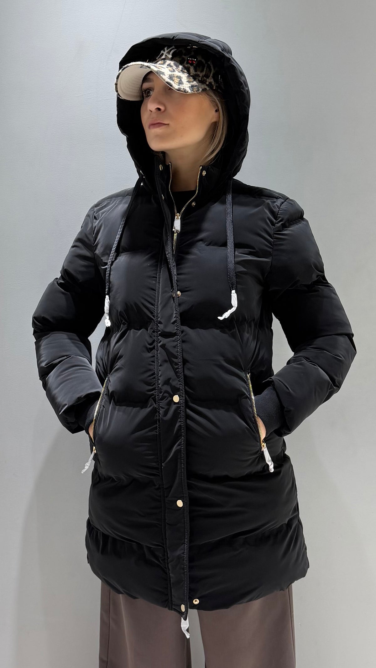 TIFFOSI DONNA CRANK NERO GIUBBOTTO LUNGO