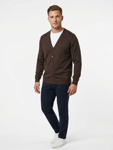 GIANNI LUPO Cardigan Con Bottoni e Scollo a V Marrone