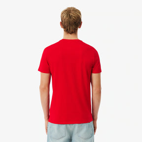 LACOSTE T-Shirt Basic In Cotone Pima Rosso