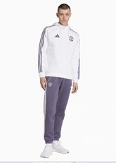 ADIDAS Tuta Manchester United Felpata Con Cappuccio Bianco/Viola