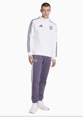 ADIDAS Tuta Manchester United Felpata Con Cappuccio Bianco/Viola