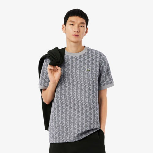 LACOSTE T-Shirt Monogram Uomo Grigia