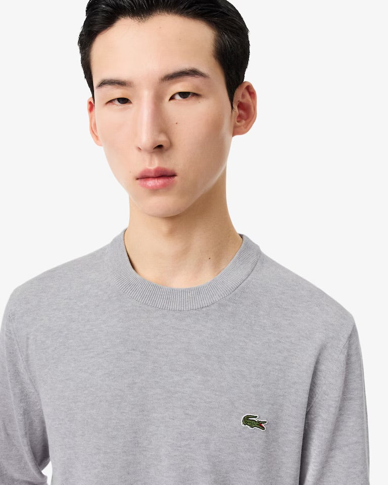 LACOSTE Maglioncino Basic In Cotone Grigio
