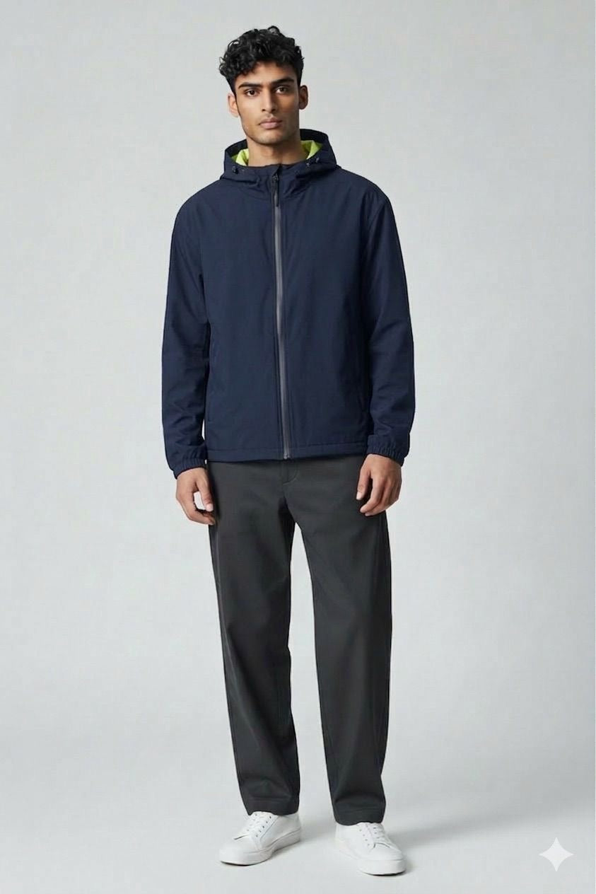 TREZ Antivento Con Cappuccio Blu