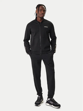 EMPORIO ARMANI Tuta Completa In Cotone Con Zip Senza Cappuccio Con Dettagli Beige Nera