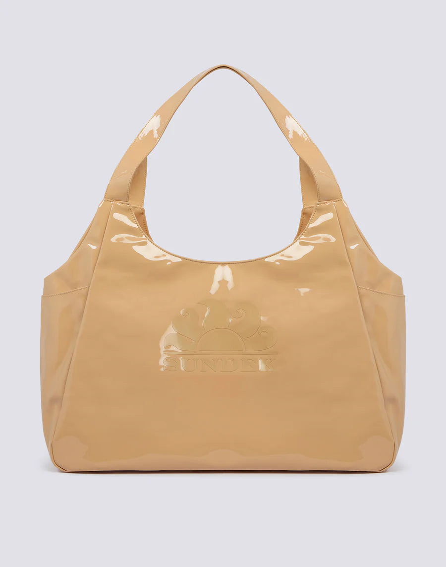 SUNDEK Chel Bag Borsa Da Mare Lucida Beige