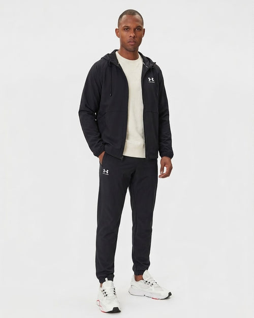 UNDER ARMOUR Tuta Completa  Con Cappuccio e Zip Nero/Bianco