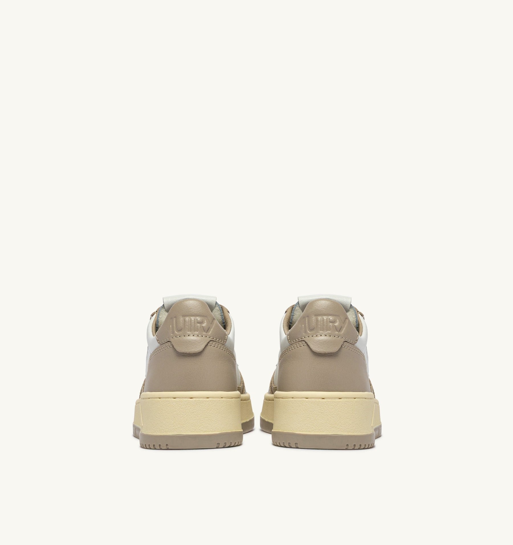 AUTRY Medialist In Pelle Bicolor Beige/Bianco