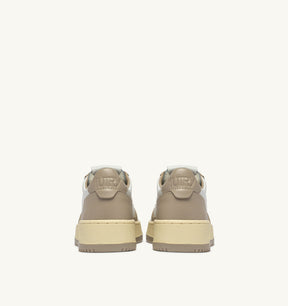 AUTRY Medialist In Pelle Bicolor Beige/Bianco