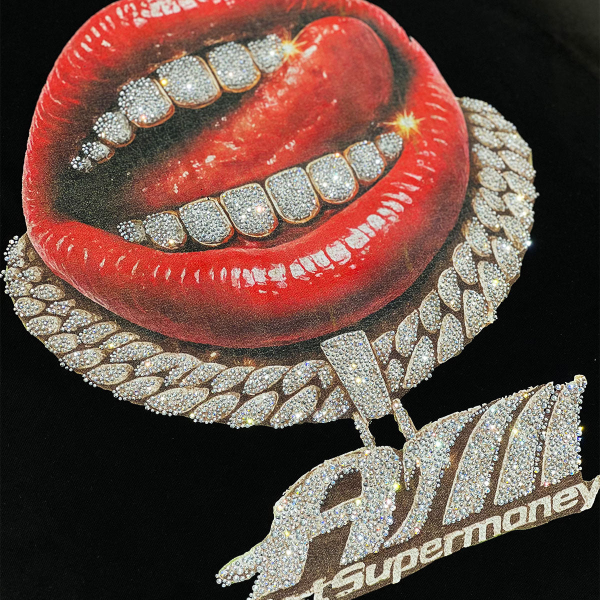 ART SUPER MONEY Felpa GRILLZ Girocollo Nera