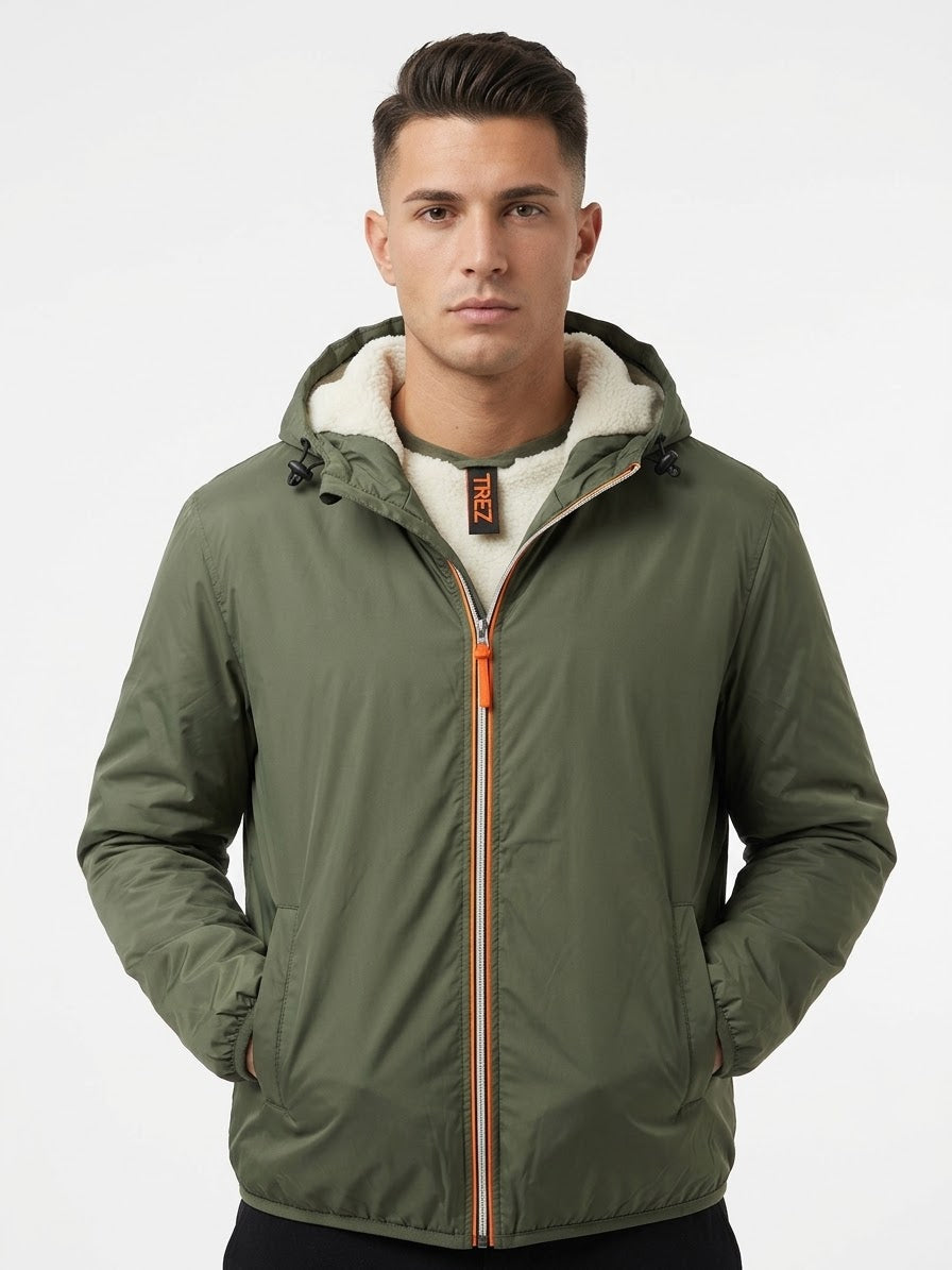 TREZ Giubbotto Invernale Nylon Con Pelliccia Interna Gullit 2007 Verde