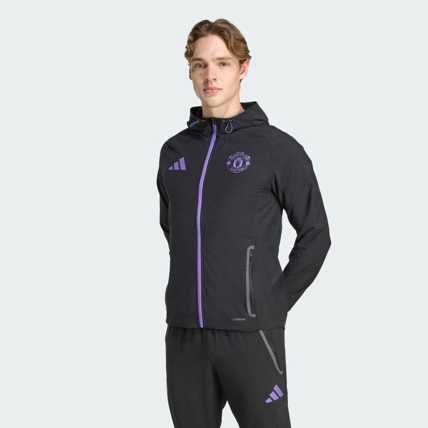 Adidas Tuta Completa Manchester United Uomo Nero Viola Microfibra