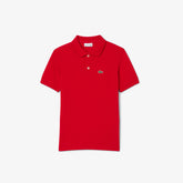 LACOSTE Polo In Cotone Piqué Bambino/Bambina Basic Rossa