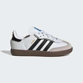 ADIDAS Samba classiche Baby Bambino/Bambina Laccio Elastico Bianca Con Strisce Nere