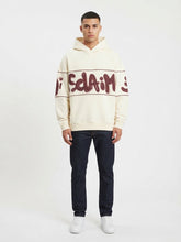 DISCLAIMER Felpa Con Cappuccio Logo Frontale Beige/Rosso