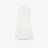 LACOSTE Polo A Vestitino Giromaniche In Cotone Piqué Bambina Basic Bianco