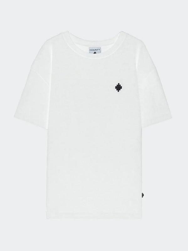 COUNTY OF MILAN T-Shirt Con Scritta Dietro Bianca