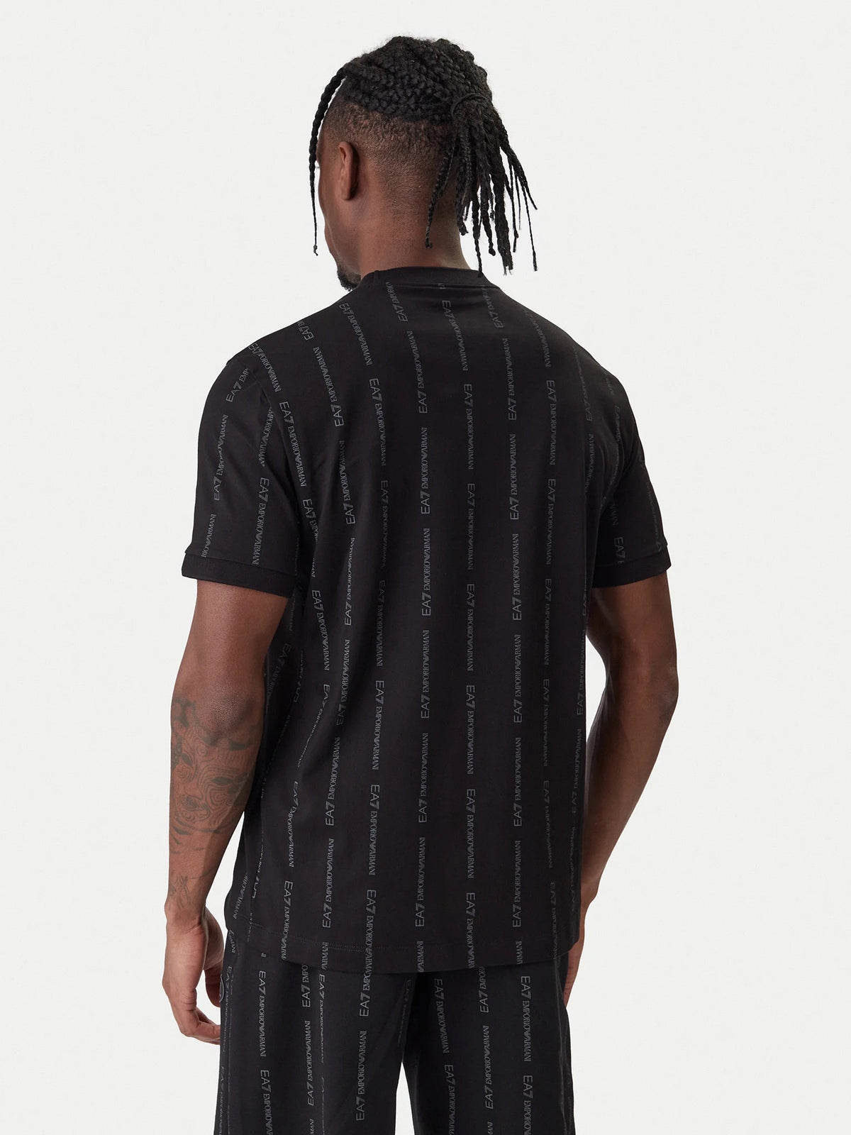 EMPORIO ARMANI Completino T-Shirt/Pantalonicno Con Bande Logo Nero