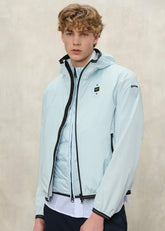 BLAUER Farrin Antivento Uomo Con Cappuccio Azzurro