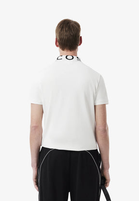 LACOSTE Polo Con Scritta Sul Collo Bianca
