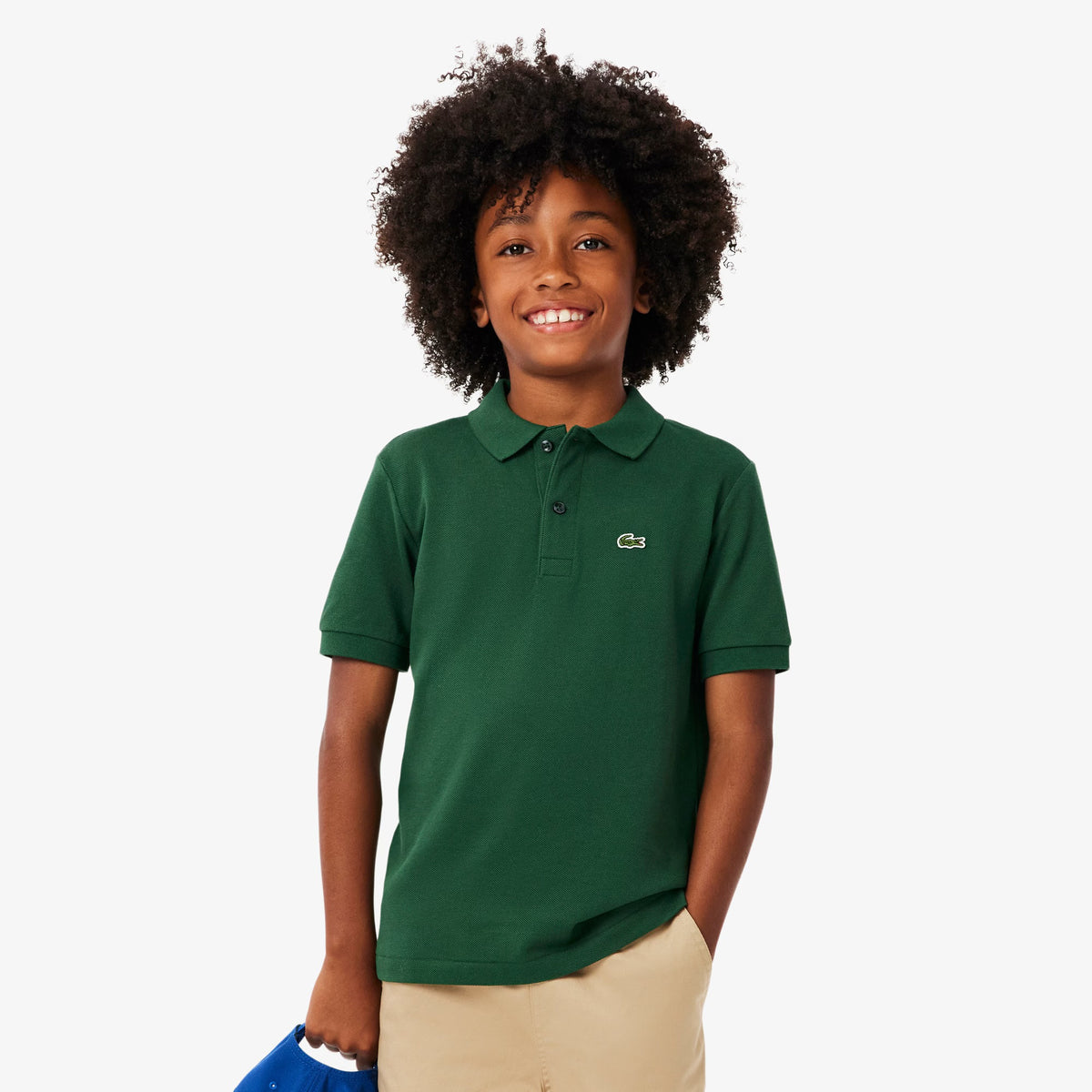 LACOSTE Polo In Cotone Piqué Bambino/Bambina Basic Verde