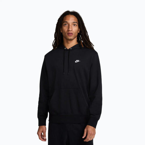 NIKE Felpa Con Cappuccio In Cotone Nero/Bianco