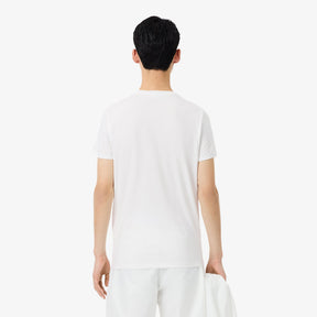 LACOSTE T-Shirt Basic in Cotone Pima Bianca