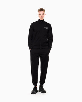 EMPORIO ARMANI Tuta In Cotone Con Zip Visibility Senza cappuccio Nera