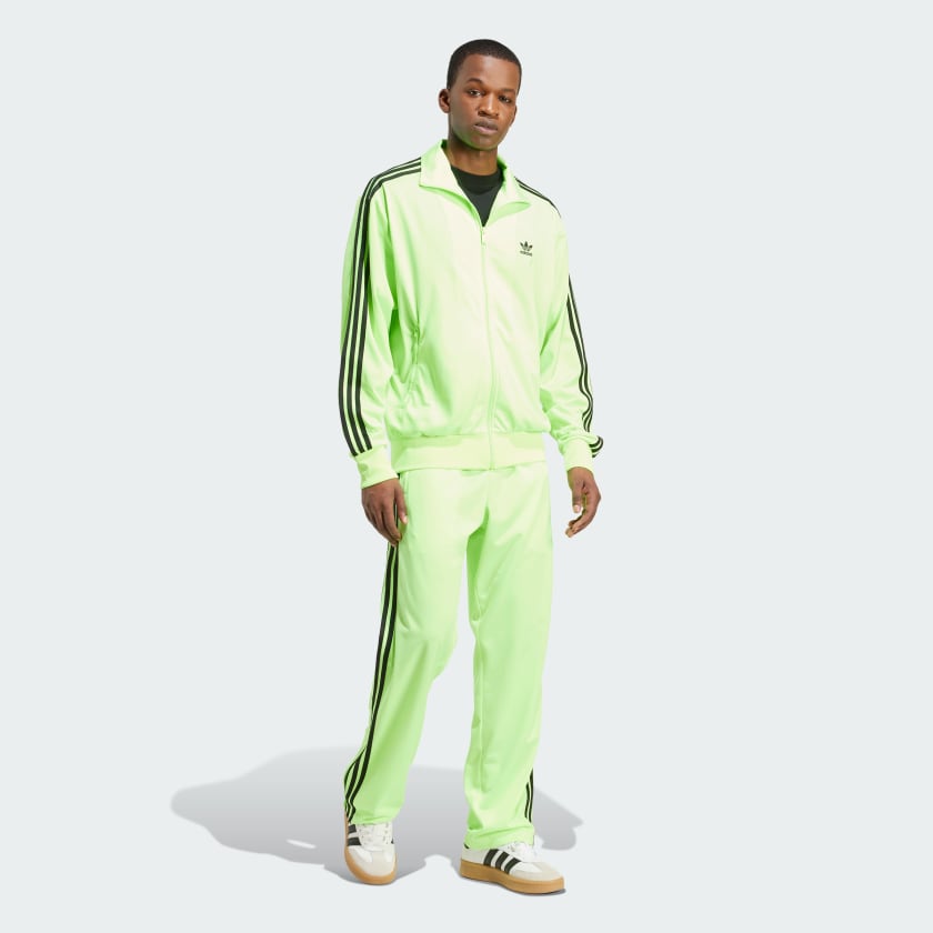 Adidas Originals Tuta Completa con Zip Uomo Giallo Fluo Fondo Largo