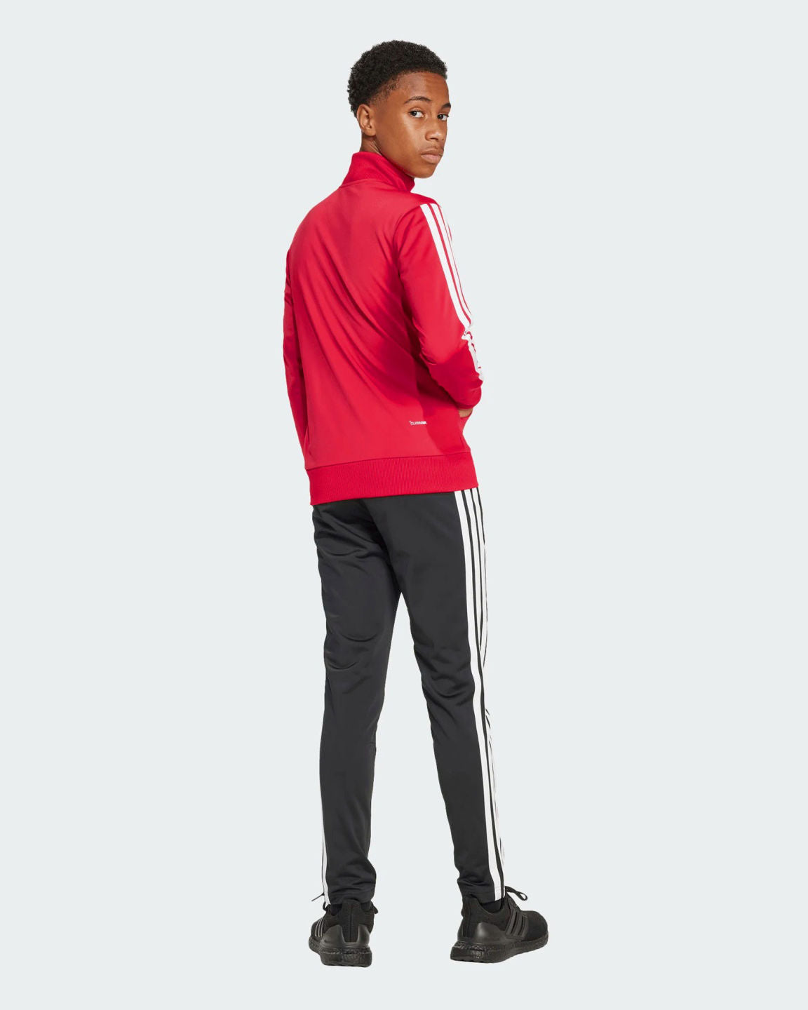Adidas Performance Tuta Completa Con Zip Bambino Rossa/Bianca/Nera