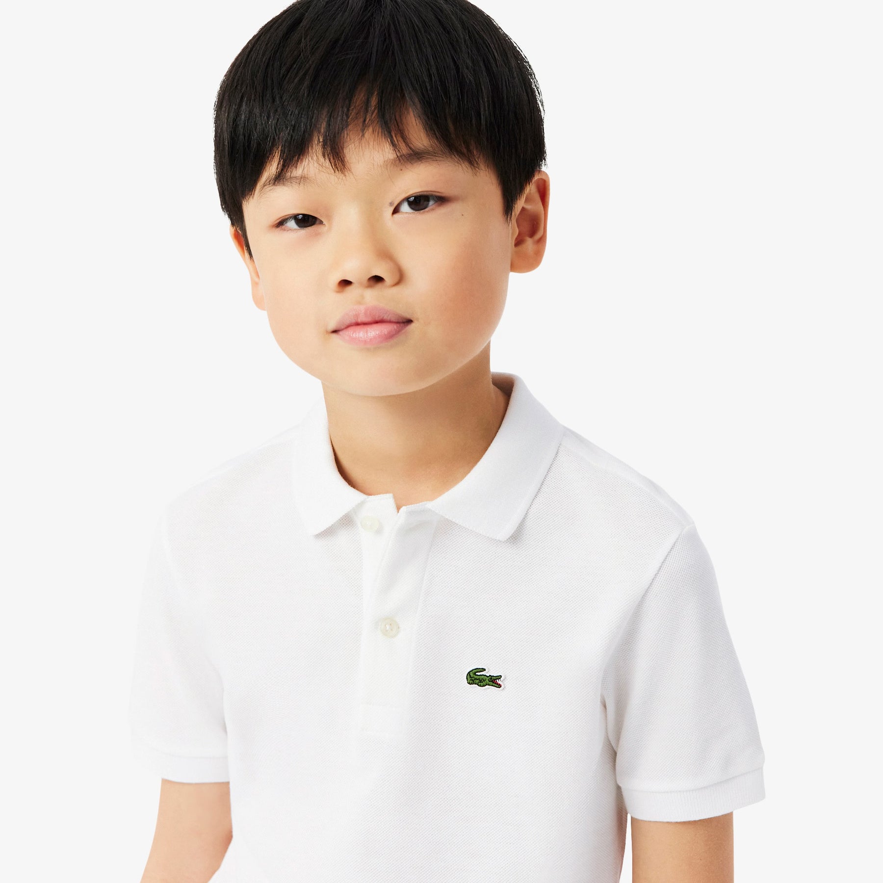 LACOSTE Polo In Cotone Piqué Bambino/Bambina Basic Bianca