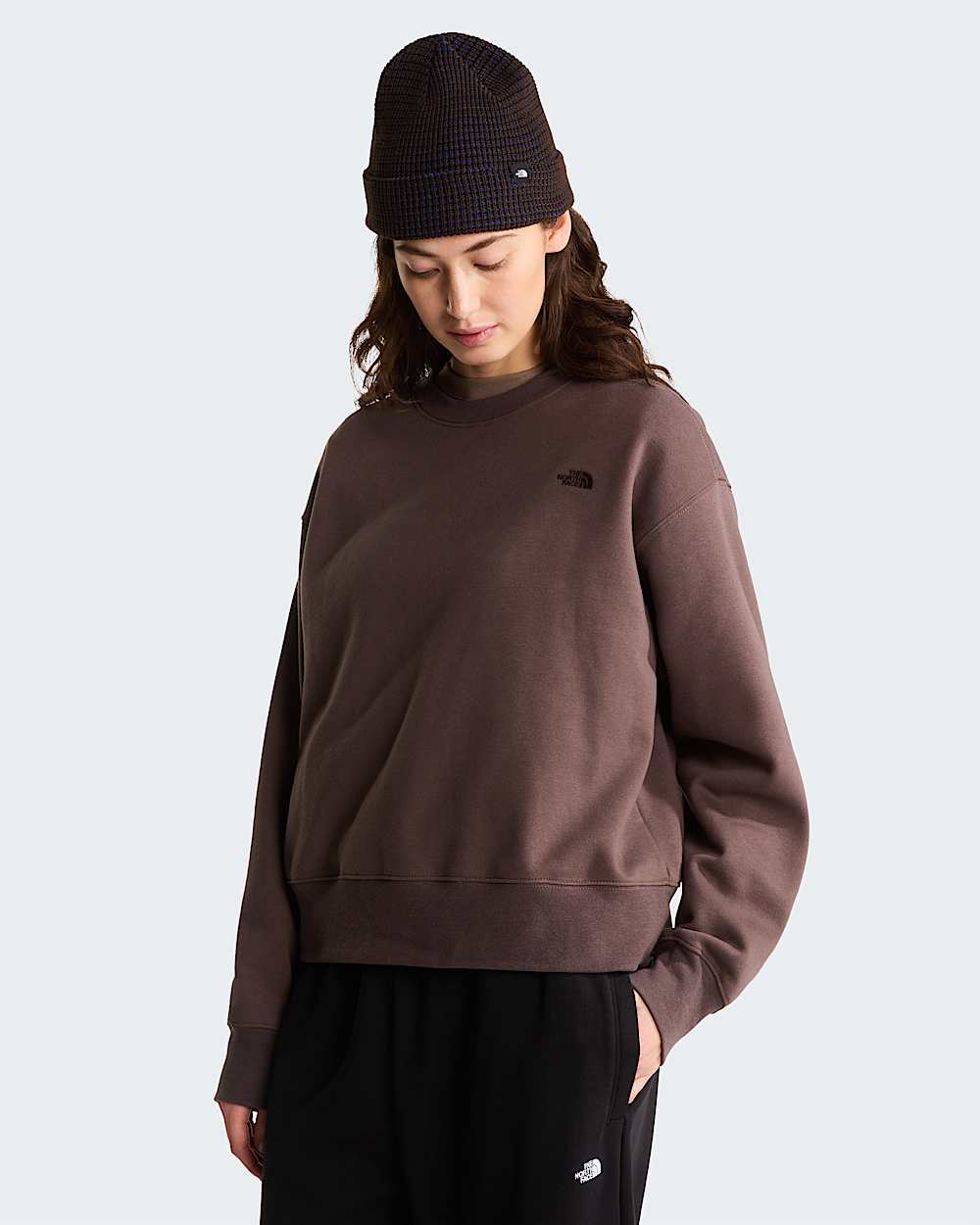 THE NORTH FACE Felpa Donna Girocollo Logo Piccolo Marrone/Nero 26/27