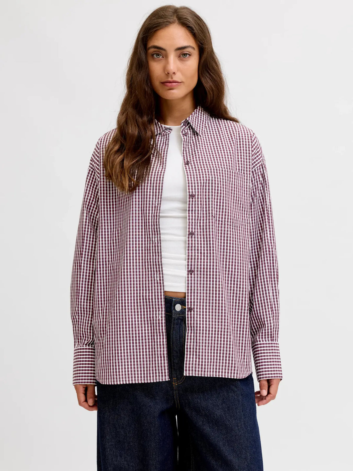 JJXX Jxjamie Camicia A Quadri Bordeaux Donna AW26