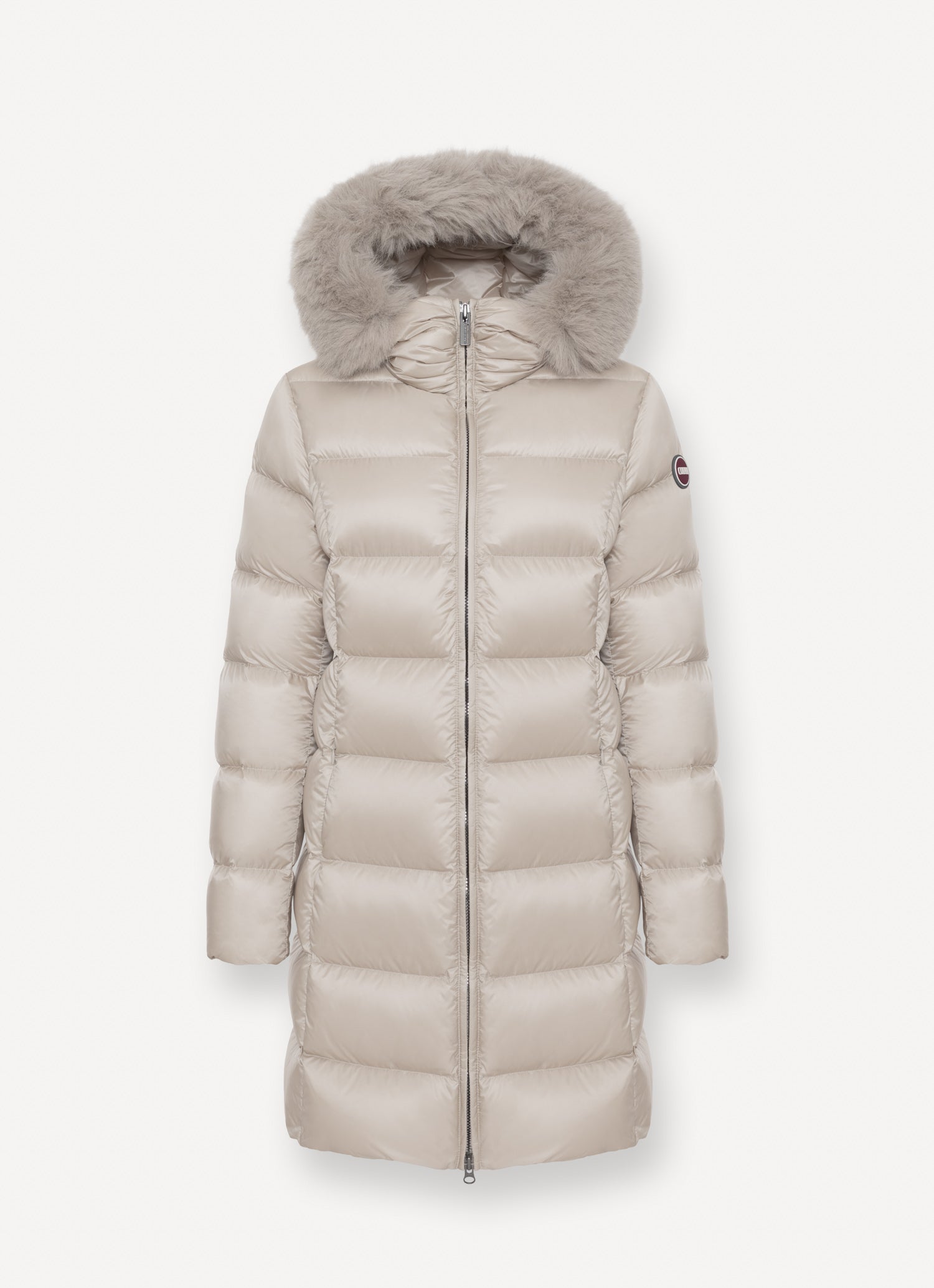 COLMAR DONNA GIUBBOTTO FASCIATO LUNGO CON PELLICCIA BEIGE CANAPA