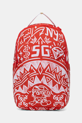 SPRAYGROUND Zaino Graffiti Wall Red Rosso/Bianco