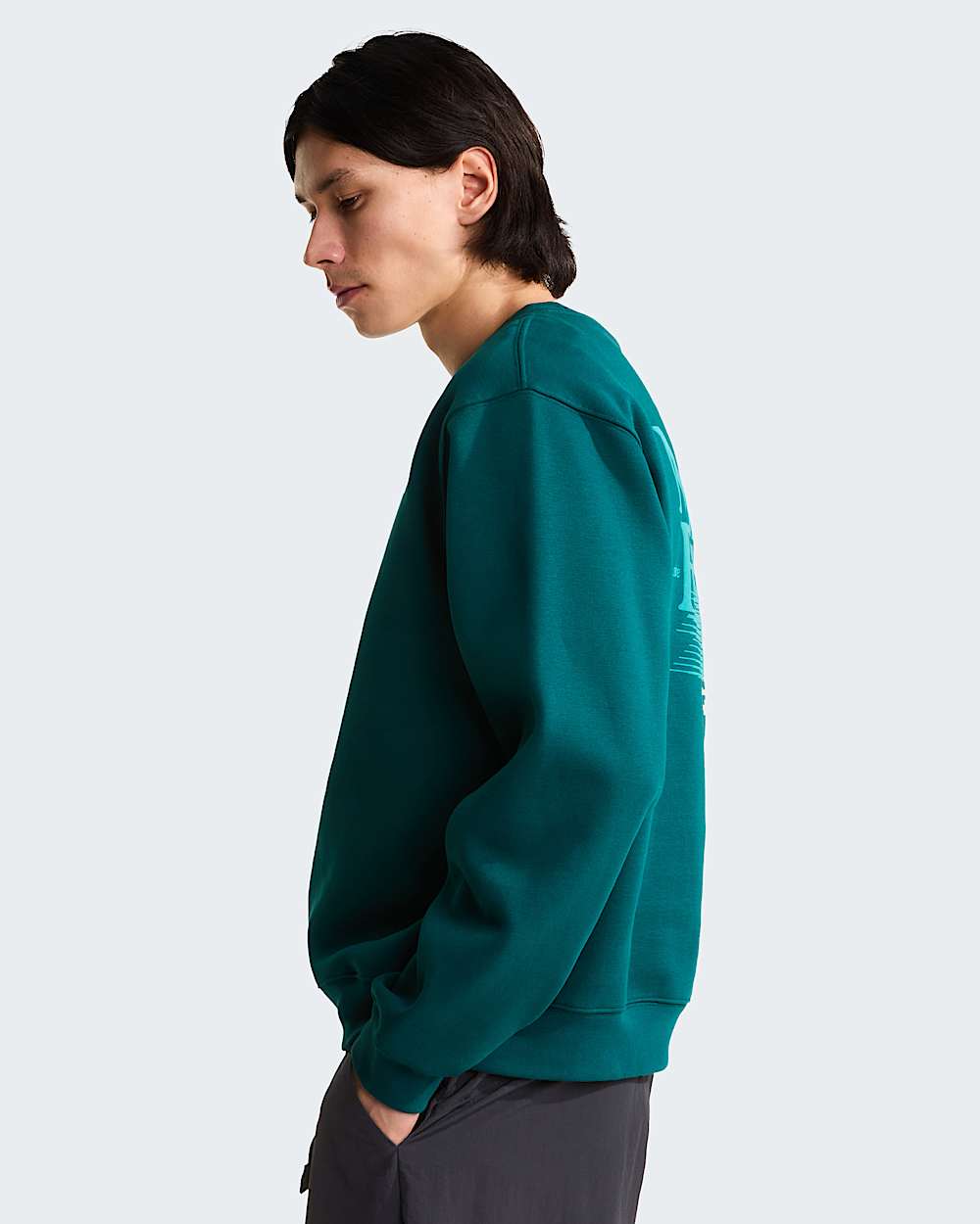 THE NORTH FACE Felpa Girocollo Con Stampa Sul Retro Logo Fulmini Verde/Bianca 26/27