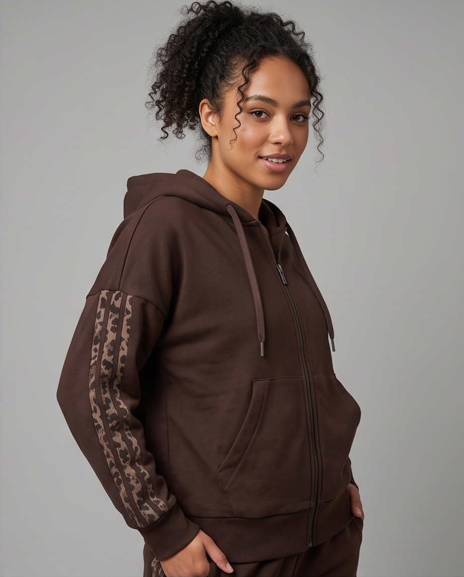 ADIDAS Tuta Completa Maculata Con zip e Cappuccio Donna