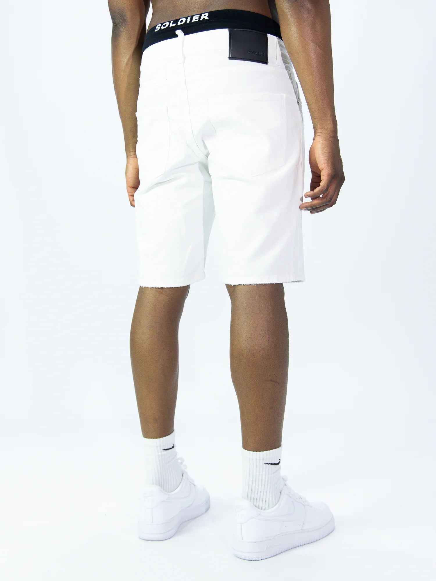 SOLDIER Bermuda Jeans Bianco